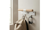 Wall-Mounted Coat Rack Shelf Minimalist Wood Wooden Bar Rack Smooth Finish Entryway Wall Organizer for Hallway, Bedroom