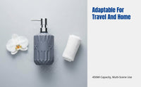 Glass Soap Dispenser Bottle, Crystal Cut, Pump Design, Bathroom Accessory for Shampoo, Body Wash, Hotel & Home