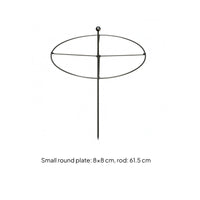 Pointed Spike Circular Hoop Plant Stake Ball Top Round Plant Support Stake Welded Hydrangea Support Hoop Dark Finish