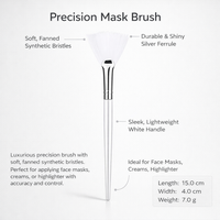 Face Brush with Long Handle, Soft Facial for Skincare Routine, Washable Shaped Cosmetic for DIY Treatment