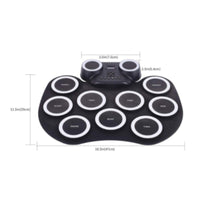 Built-in Speakers Roll-up Electronic Drum Set Headphone Port Roll-up Drum Kit Capture Function Rechargeable Battery for Children, Beginners, Travel