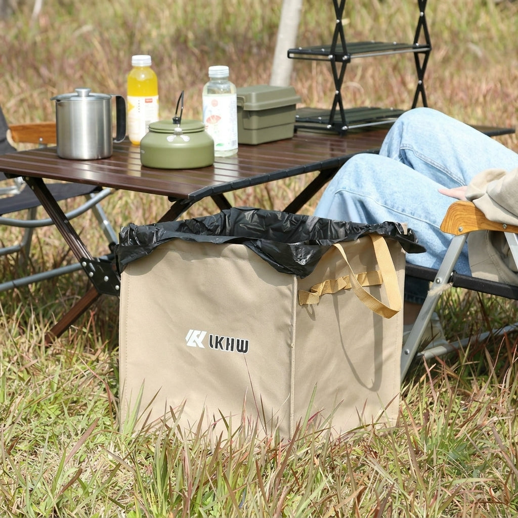 Collapsible Trash Bin 10L-100L, Foldable Car Trash Bin made of Tarpaulin, Square Waste Bin for Camping & Motorhome, 36x36x39cm