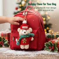 Gingerbread Man Sweater Bear Keychain Plush Doll Bag Charm Christmas Gift