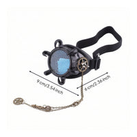 Steampunk Eyepiece with Chain Retro-Eye Eyepiece Gothic Monocle Goggles for Larpers, Costume Parties, Halloween, Photo Shoots