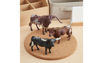 Texas Horned Bull Models Hand-Painted Texas Horned Bull Figures Realistic Cattle Figures for Kids, Collectors, Classroom