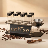 Coffee Bean Rack Cutout Coffee Display Organizer Two-Level Countertop Shelf