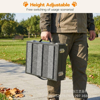 Dog Ramp for Bed and Sofa with Portable Foldable Design, Adjustable Height for Elderly Small Pets, Sturdy Steps for Couch Access