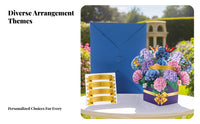 Vibrant Floral Arrangement 3D Spring-up-out Flower Floral Arrangement Long-Lasting Greeting Card Mails Flat for & Significant Others, Women
