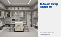Large Capacity Storage Box, Foldable Clothes Organizer, Hinged Lid Wardrobe Cabinet, Home Use, Multi-Size, PP Material, Rolling
