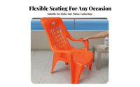 Thickened Design Highrear Monobloc Armchair Weather-Resistant Patio Chair Easy to Clean Lounge Seat Lightweight for Adults, Homeowners, event Planners, Beach, waterside, Garden, rearyard