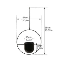Round Iron Hanging Basket Space Saving Hanging Circle Planter Lightweight Modern Minimalist Planter for Home Stylists, Balcony, Patio