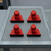 4 Pieces Red Tabletop Clamp Stop Block Cylindrical Top Plastic Clamp Stop