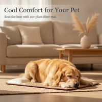 Pet Cooling Mat Rattan Weave Summer Bed for Cats and Dogs