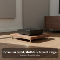 Single Tier Amplifier Stand Solid Wood Construction High-Fidelity Equipment Shelf Mortise and Tenon Joint Stereo Component Rack for Audiophiles