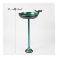 Pedestal Bird Bath Decorative Bird Bath with Flower Accent Birdbath Weather-Resistant Garden Decor Weatherproof for Gardeners