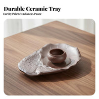 Planter Saucer Ceramic Plant Saucer Retro Design Ceramic Pot Tray for Home Stylists, Indoor, Living Room, Balcony