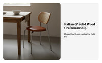 Ergonomic Backrest Rattan Back Dining Chair Sturdy and Long-Lasting Mid-Century Modern-Century Modern Dining Chair Versatile Design for Restaurant Owners, Interior Designers, Homeowners, Cafe, Living Room