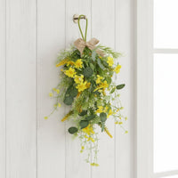 Romantic Eucalyptus Teardrop Wreath Farmhouse Design Teardrop Floral Swag Rustic Charm for Wedding, Festival