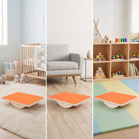 Child Safe Wooden Balance Board Holistic Balance Board with Curved Base Open Ended Toy Splinterwithout Splinters for Children