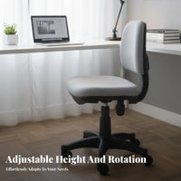 Height Adjustable Upholstered Swivel Chair with Casters glidingRolling Wheels Office Furniture Thick Cushioning Ergonomic Design for Students, Home Users, Women