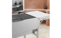 Barbecue Grill with Side Shelves Stainless Steel Lidded Barbecue Grill Outdoor for Backyard Cooks, Families, Patio, Yard