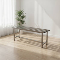 Stainless Steel Bench Sturdy Industrial Bench Heavy Duty Furniture for Workshop, Changing Room, Entryway