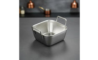 Thickened Material Metal Food Basket with Handles Long-Lasting Stainless Steel Serving Tray Stackable Design Korean Design Aesthetic Snack Plate Brushed Finish for Restaurants