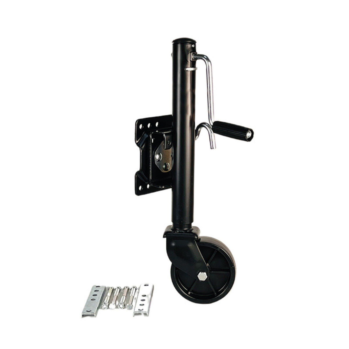 Side-Wind Trailer Jack with Wheel Swivel Trailer Jack Coated Hardware Bolt-on for Boat Owners