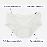 Underwear Women Knickers for Everyday Wear, Soft Breathable Panties with Mid Rise Waist Design, 95% Blend Material for Daily Use Comfort