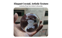 3D Engraved Crystal Ball Creative Gift Solar System Crystal Orb Base Compatible Astronomical Orb Sphere for Kids, Desk, Office, Study Room