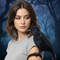 Wearable Crow Lightweight Crow with Elastic Strap Bird Prop with Shoulder Strap Lifelike Statue Mystical for Cosplayers