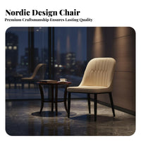 Minimalist Upholstered Dining Chair with Metal Legs Comfortable Cushion Light Luxury Side Chair Full Back Support High-Density Foam Filling for Restaurant Owners, Design Enthusiasts, Bedroom, Home Office, Living Room, Reception Area
