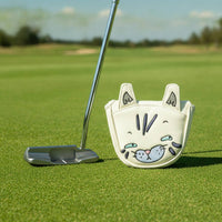 Putter Headcover with Cat Ears Cute Golf Putter Headcover Golf Club Cover PU Leather Soft-Lined for Golfers