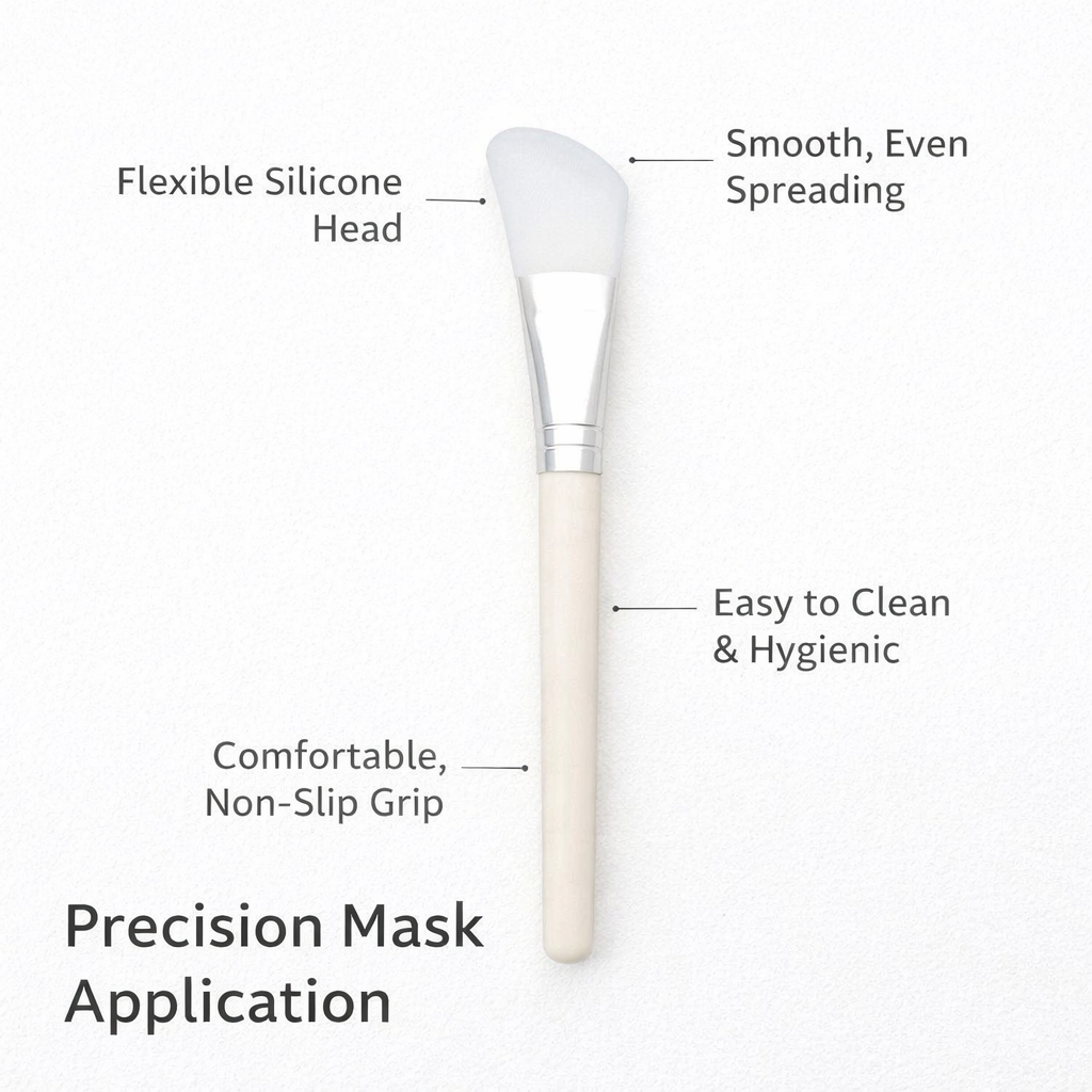 Facial Brush with Long Handle Skincare for DIY Treatment, Mud Clay Makeup for Applying Lotions, Easy Clean Design