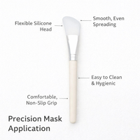 Facial Brush with Long Handle Skincare for DIY Treatment, Mud Clay Makeup for Applying Lotions, Easy Clean Design