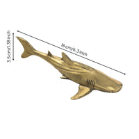 Antique-Style Brass Shark Sculpted Shark Figurine Streamlined Ornament Solid for Collectors