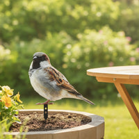 Rustic Metal Bird with Mounting Tab Weathered Fence Post Topper Easy-to-Mount Metal Bird Decor Flat for Gardeners, Garden, Patio