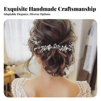 Wedding Hair Jewelry Handmade Bridal Hair Sprig Crystal Bead Headpiece Elegant Design Flexible Bridal Headband for Weddings