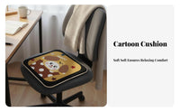 Faux Cashmere Texture Cartoon Seat Cushion Non-Slip Bottom Cartoon Chair Cushion Warming for Office Workers, Students, Sofa