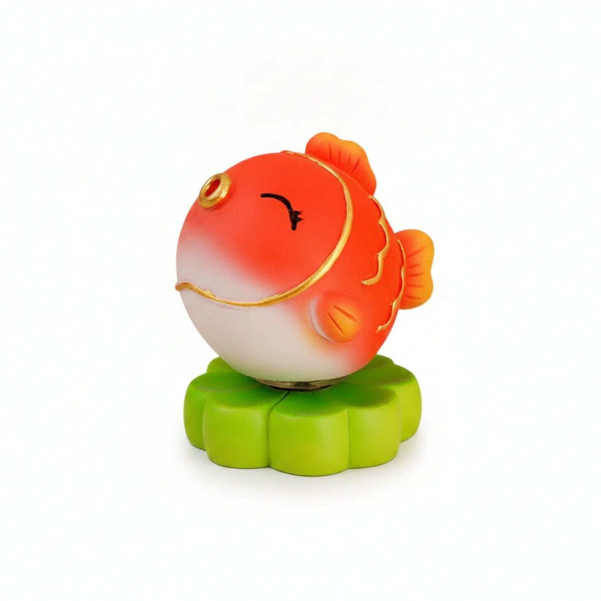 Compact Koi Figurine with Rotating Base Decorative Rotating Koi Statue Small Auspicious Aquatic Creature Ornament Tiny for Friends
