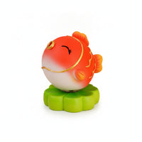 Compact Koi Figurine with Rotating Base Decorative Rotating Koi Statue Small Auspicious Aquatic Creature Ornament Tiny for Friends