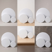 3 Pieces Cylindrical Display Risers Matte Round Photography Blocks Cosmetic Display Pedestals Minimalist Acrylic Cylinder