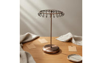 Wrought Iron Rotating Necklace Stand Detachable Design Jewelry Display Rack Stable Base Metal Earring Hanger for Dresser Top, Craft Fair