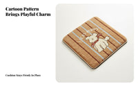 Non-Slip Cartoon Cat Chair Pad Warm Imitation Cashmere Stool Mat Waterproof for Office Workers, Students, Dormitory, Home, Study Room