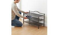 Easy Assembly Foldable Shoe Rack No Tools Required Installation-Clear Shoe Stand Space-Saving Household Storage Large Capacity for Entryway, Closet, Bedroom, Dorm Room