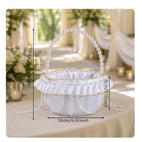 Flower Girl Basket Elegant Design Wedding Basket Sturdy for Bridal Party
