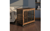 Dog Crate Furniture Space Saving Wood Metal Dog Crate Anti Getaway