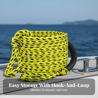 Aquatic Activities Tow Rope Sturdy Duty Towable Tube Rope Boat Tow Harness Wear Resistant High Visibility for Families, Tubing