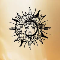 Sun and Moon Silhouette Iron Wall Art Hanging Decoration