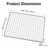 Stainless Steel Grill Grate, 30.5x21.6cm Rectangular Perforated BBQ Grate, Rust Resistant Cooking Grate for Camping & Home
